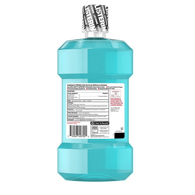 Listerine Cool Mint Antiseptic Mouthwash, 50.7 fl. oz., 2 pk. - Image 3