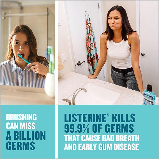 Listerine Cool Mint Antiseptic Mouthwash, 50.7 fl. oz., 2 pk. - Image 4