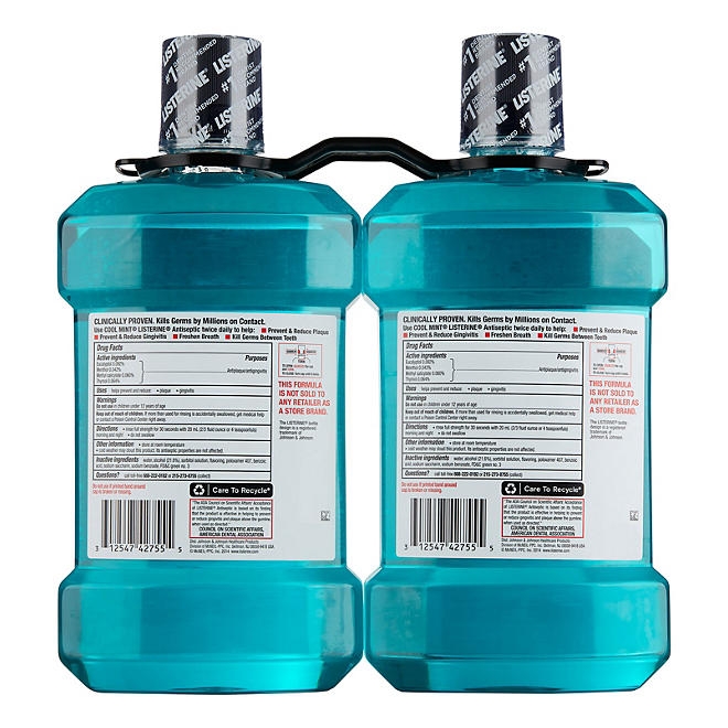 Listerine Cool Mint Antiseptic Mouthwash, 50.7 fl. oz., 2 pk. - Image 9