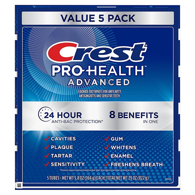 Crest Pro-Health Advanced Whitening + Intensive Clean Toothpaste, 5.8 oz., 5 pk. - Image 2