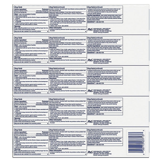 Crest Pro-Health Advanced Whitening + Intensive Clean Toothpaste, 5.8 oz., 5 pk. - Image 9