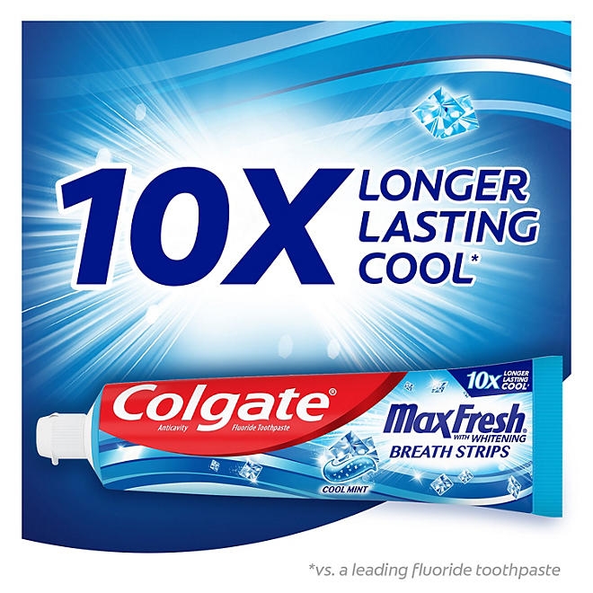Colgate MaxFresh Toothpaste with Mini Breath Strips, Cool Mint, 7.3 oz., 5 pk - Image 4