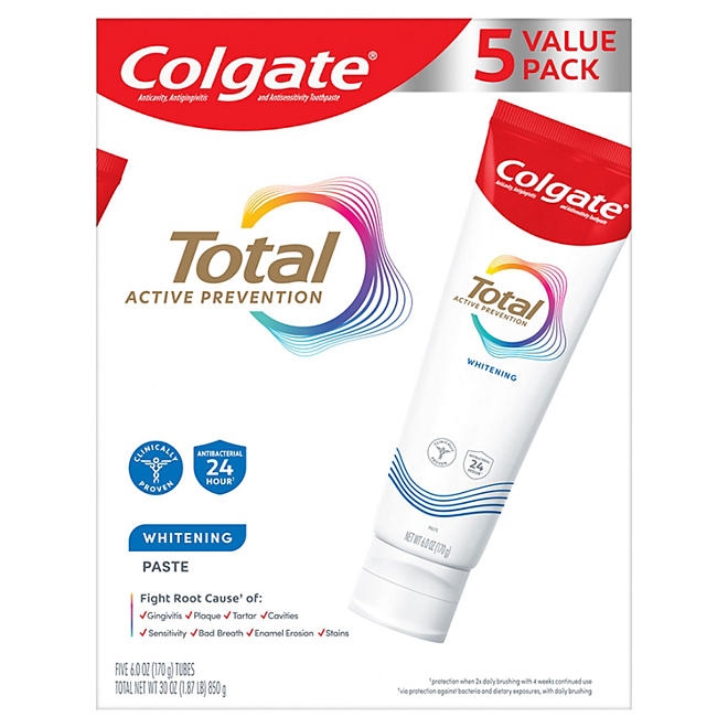 Colgate Total Whitening Toothpaste, 6 oz., 5 pk. - Image 2