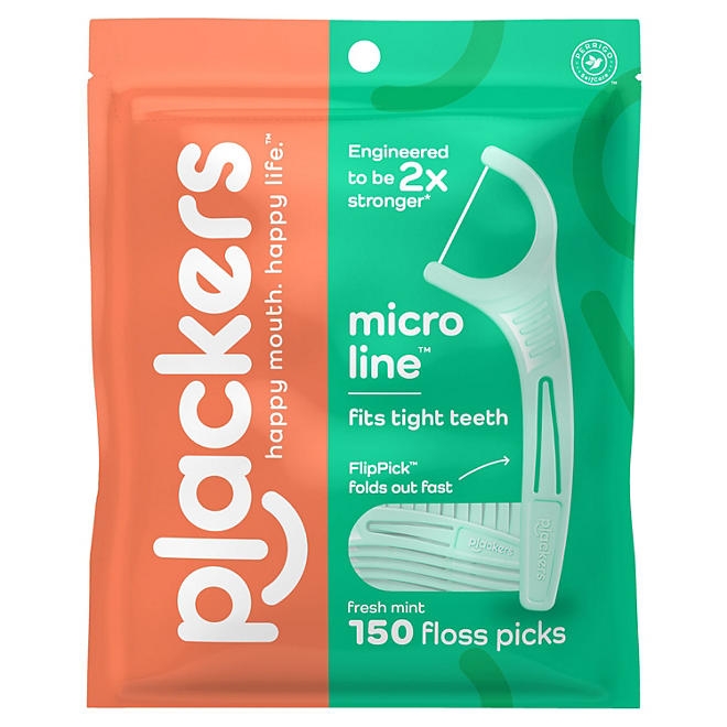 Plackers Micro Line Dental Floss Picks, Mint, 450 ct. - Image 2