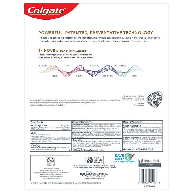 Colgate Total Whitening Gel Toothpaste, 6 oz., 5 pk. - Image 3