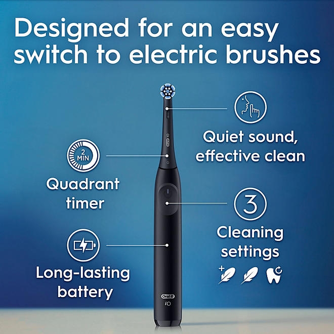 Oral-B iO Series 2 Electric Toothbrush, Pure White & Night Black, 2pk., 3 Brush Heads - Image 3