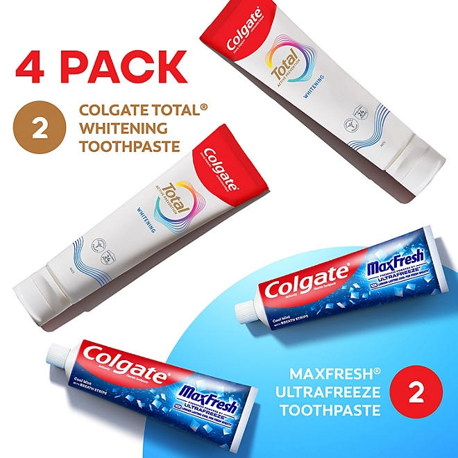 Colgate Total Whitening + Maxfresh Toothpaste, 26.6 oz., 4 pk. - Image 5