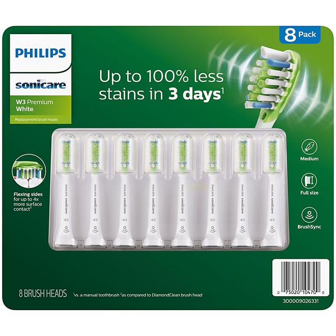 Philips Sonicare W3 Premium White Replacement Brush Heads, 8 ct. - Image 2