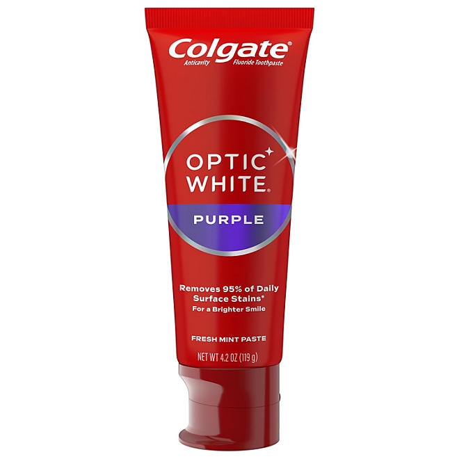 Colgate Optic White Purple Whitening Toothpaste, 4.2 oz., 4 pk. - Image 3