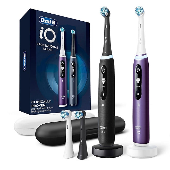 Oral-B iO Series 7 Electric Toothbrush, Purple Amethyst and Black Onyx, 2 pk., 4 Brush Heads - Image 2