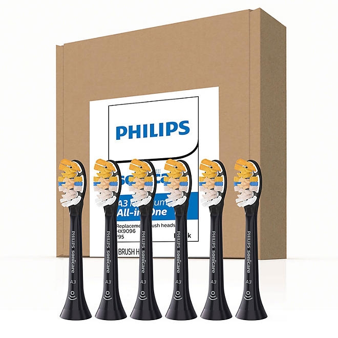Philips Sonicare Premium All-in-One Replacement Toothbrush Heads, Black, 6 ct. - Image 2