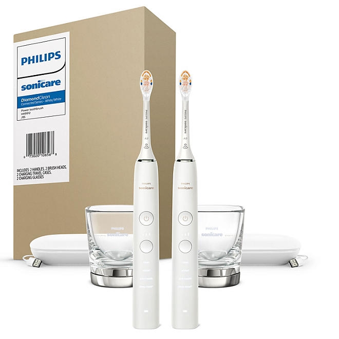 Philips Sonicare DiamondClean Power Toothbrush, White Handles, 2 pk. - Image 3