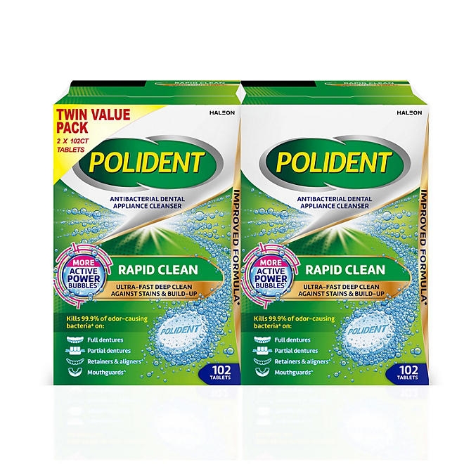 Polident Rapid Clean Dental Cleanser Tablets, 102 ct., 2 pk. - Image 2