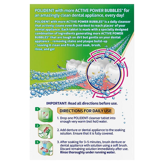 Polident Rapid Clean Dental Cleanser Tablets, 102 ct., 2 pk. - Image 4