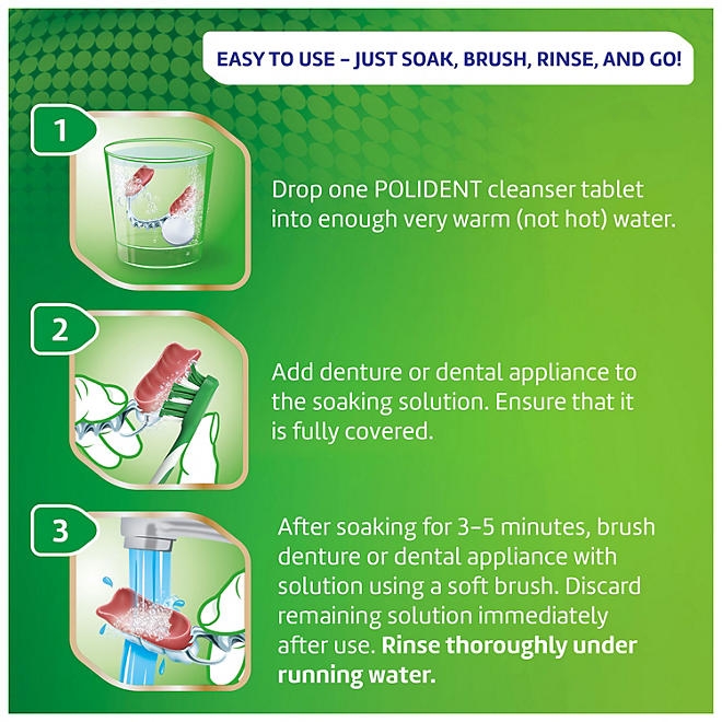 Polident Rapid Clean Dental Cleanser Tablets, 102 ct., 2 pk. - Image 11