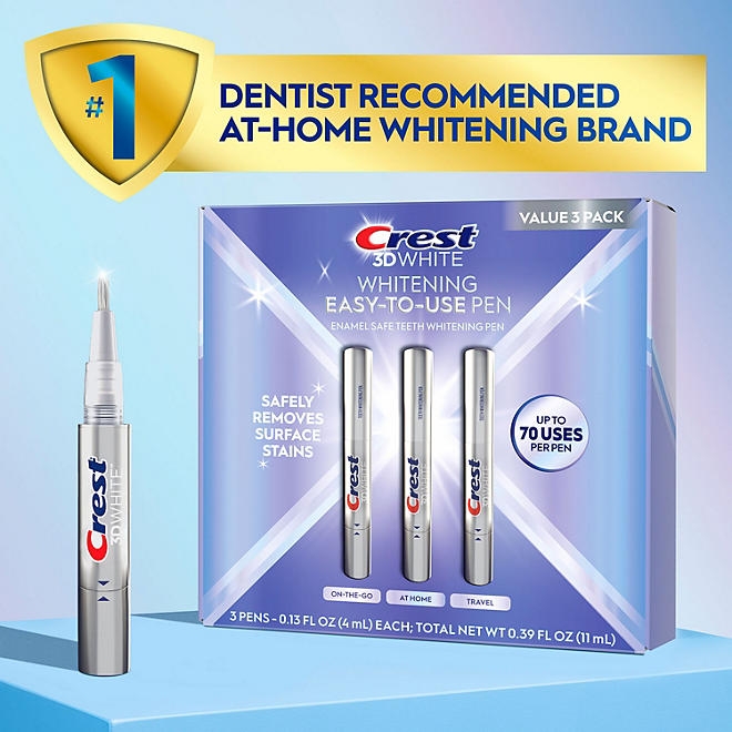 Crest 3DWhite Enamel Safe Teeth Whitening Pens, 0.13 fl. oz., 3 pk. - Image 7