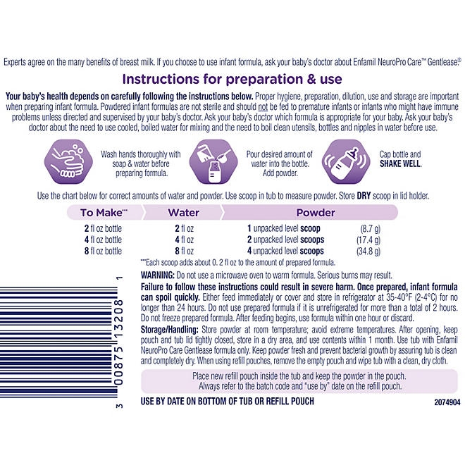 Enfamil NeuroProCare Gentlease Infant Formula, 20 oz., 2 pk. - Image 8