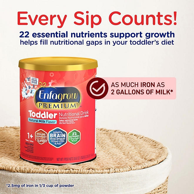 Enfagrow Premium Toddler Nutritional Drink, Milk-Flavored, 36.6 oz. - Image 7
