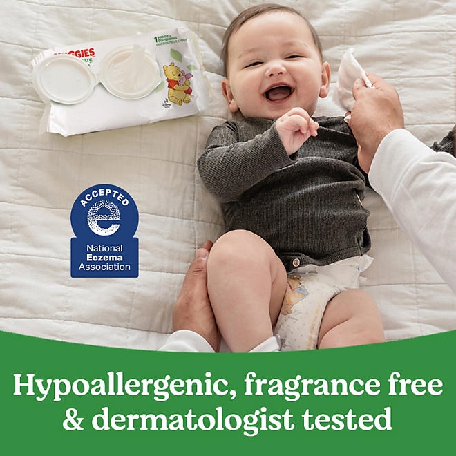 Huggies Natural Care Sensitive Baby Wipes, Fragrance Free, 17 pk., 1088 Wipes - Image 6