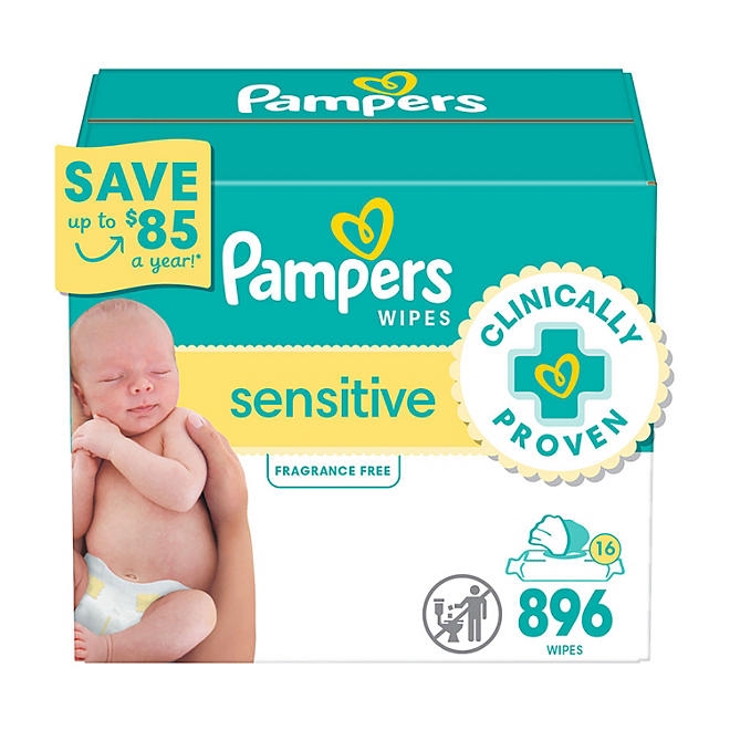 Pampers Sensitive Baby Wipes, Fragrance Free, 16 pks., 896 wipes - Image 2