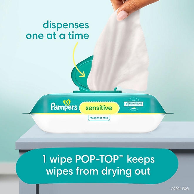 Pampers Sensitive Baby Wipes, Fragrance Free, 16 pks., 896 wipes - Image 8