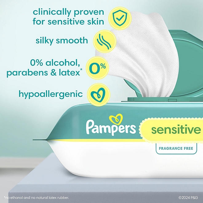 Pampers Sensitive Baby Wipes, Fragrance Free, 16 pks., 896 wipes - Image 11