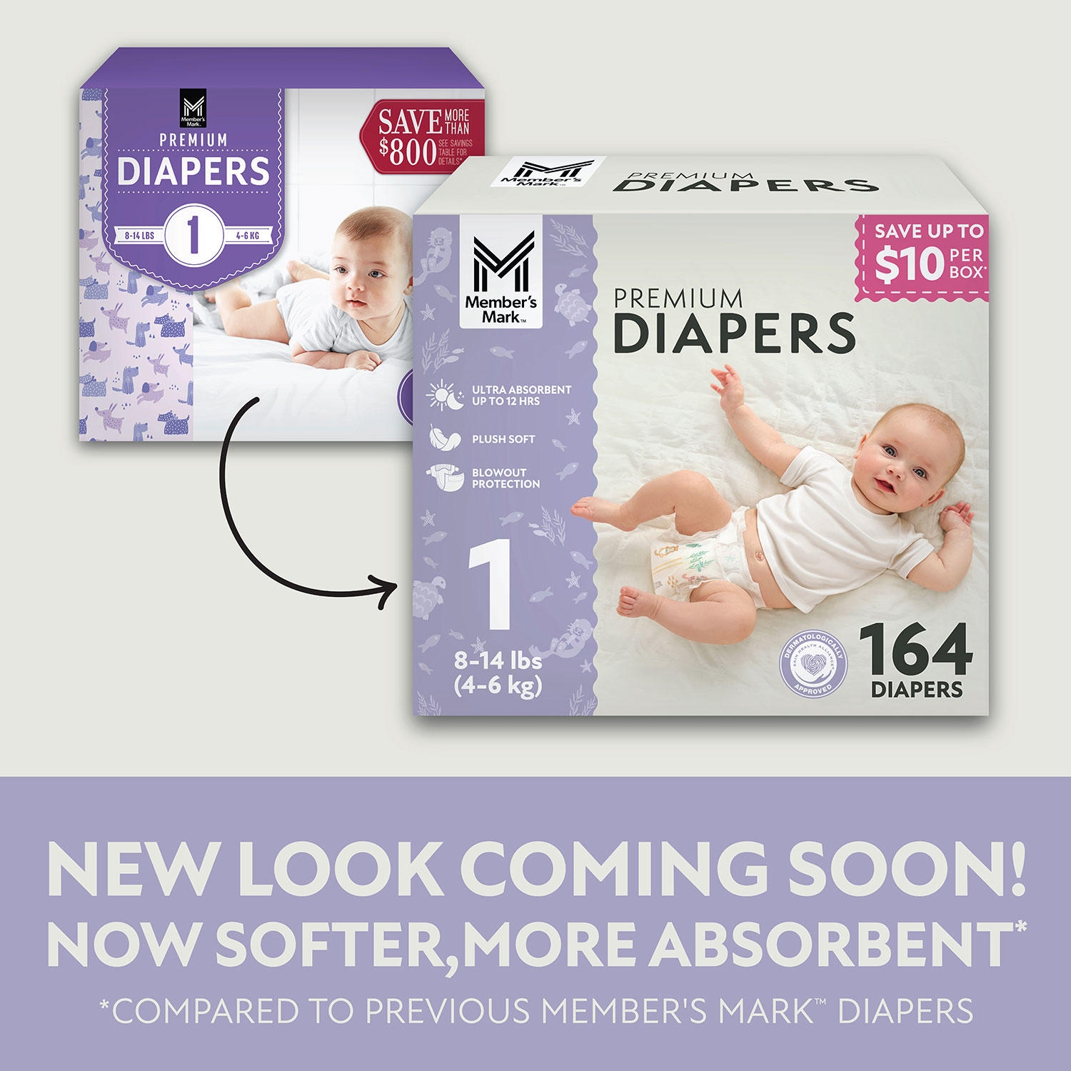 Member's Mark Premium Baby Diapers, Sizes: Newborn - 7 - Image 2