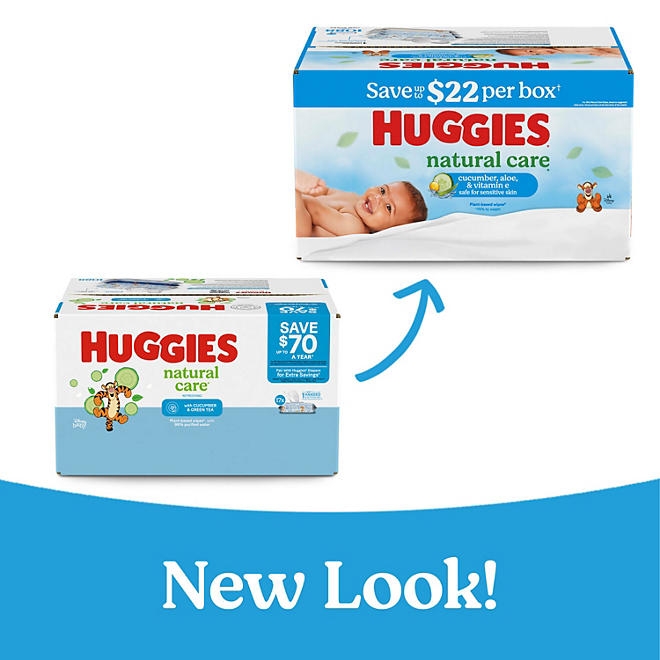 Huggies Natural Care Baby Wipes, Cucumber and Green Tea, 17 pk., 1088 Wipes - Image 3