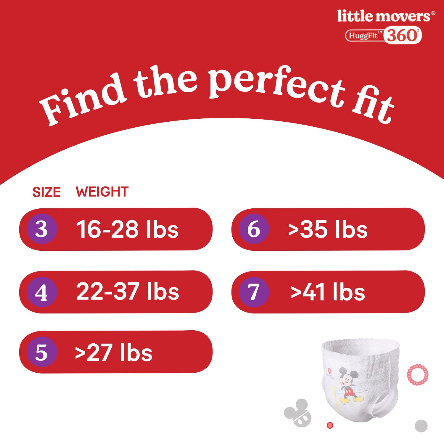 Huggies Little Movers HuggFit 360° Diapers, Sizes 3-7 - Image 2