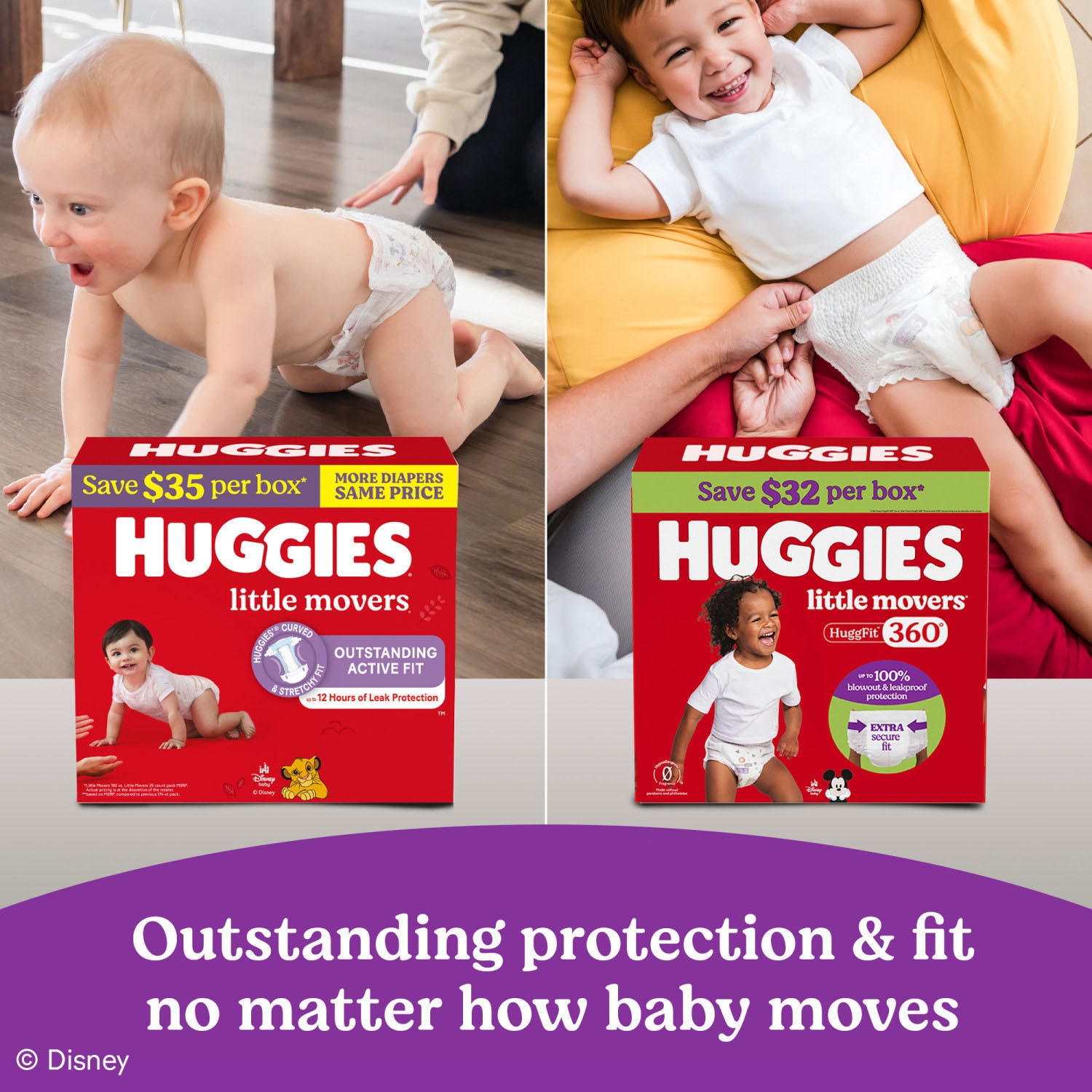 Huggies Little Movers HuggFit 360° Diapers, Sizes 3-7 - Image 10