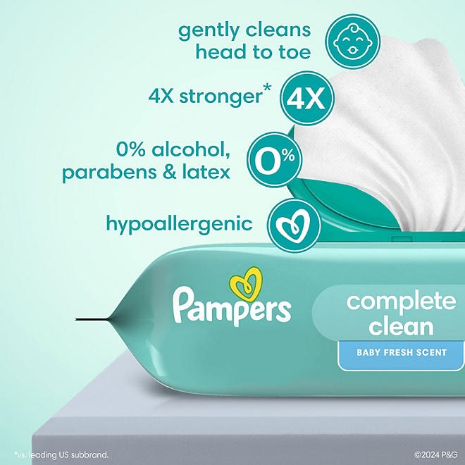 Pampers, Complete Clean Baby Wipes, Baby Fresh Scent, 15 pk., 1200 Wipes - Image 4