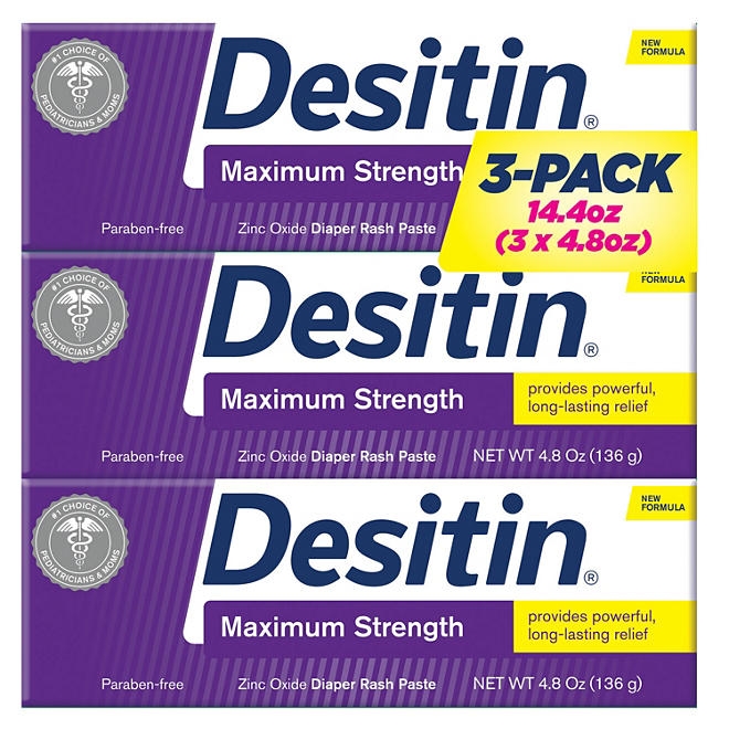 Desitin Maximum Strength Diaper Rash Paste, 4.8 oz., 3 pk. - Image 2