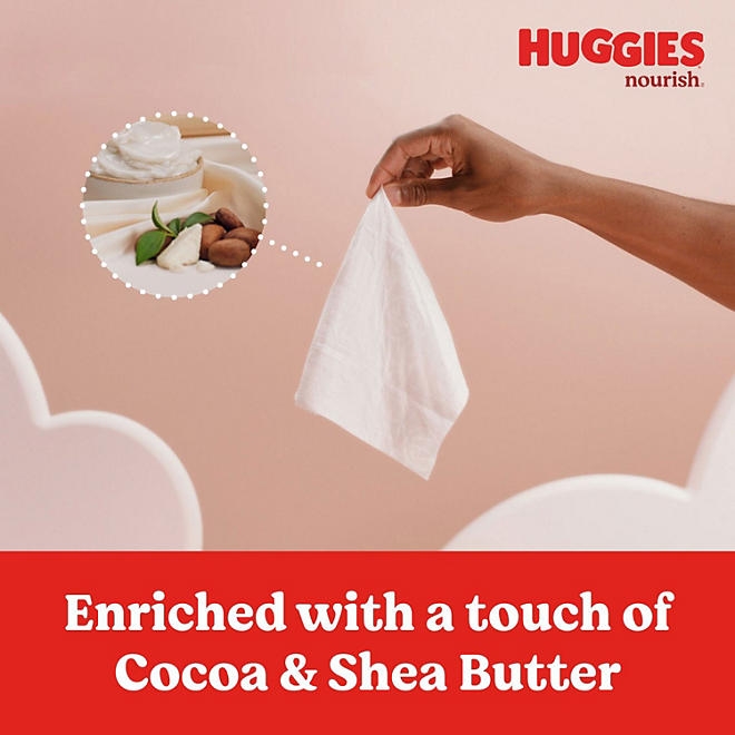 Huggies Nourish Baby Wipes, Cocoa & Shea Butter, 10 pk., 640 Wipes - Image 4