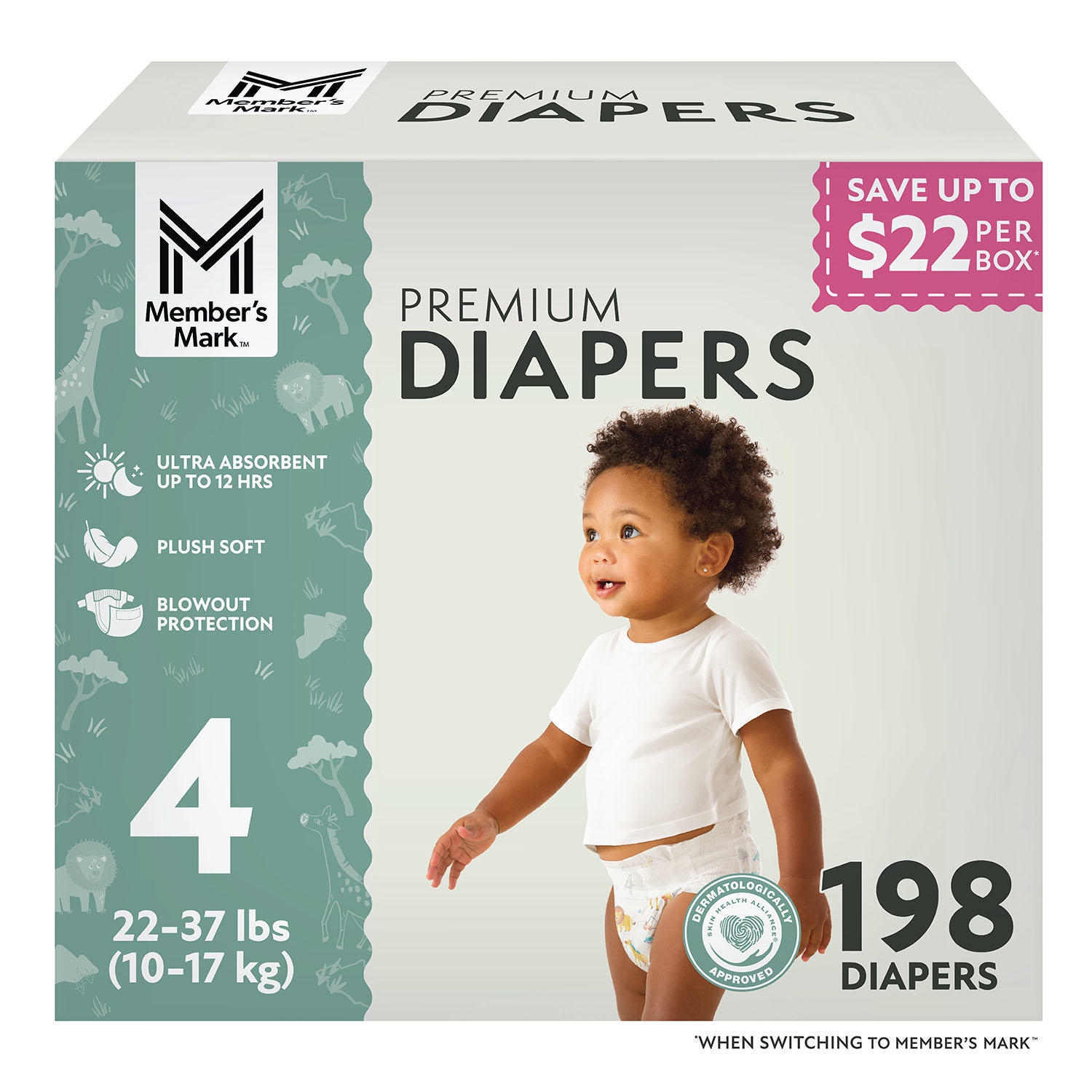 Member's Mark Premium Baby Diapers, Sizes: Newborn - 8 - Image 3