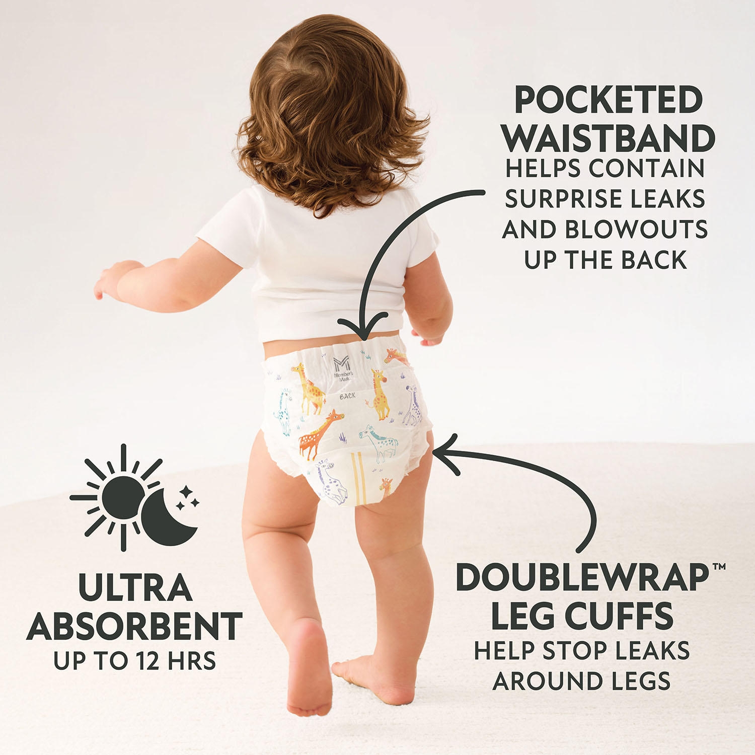 Member's Mark Premium Baby Diapers, Sizes: Newborn - 8 - Image 10