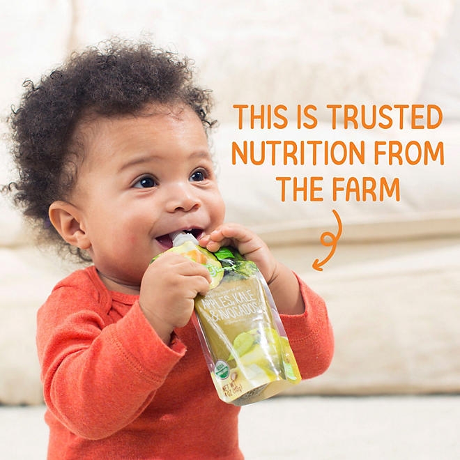HappyBABY Organics Clearly Crafted Fruit & Oat Pouches, Variety Pack, 12 ct., 4 oz. - Image 4