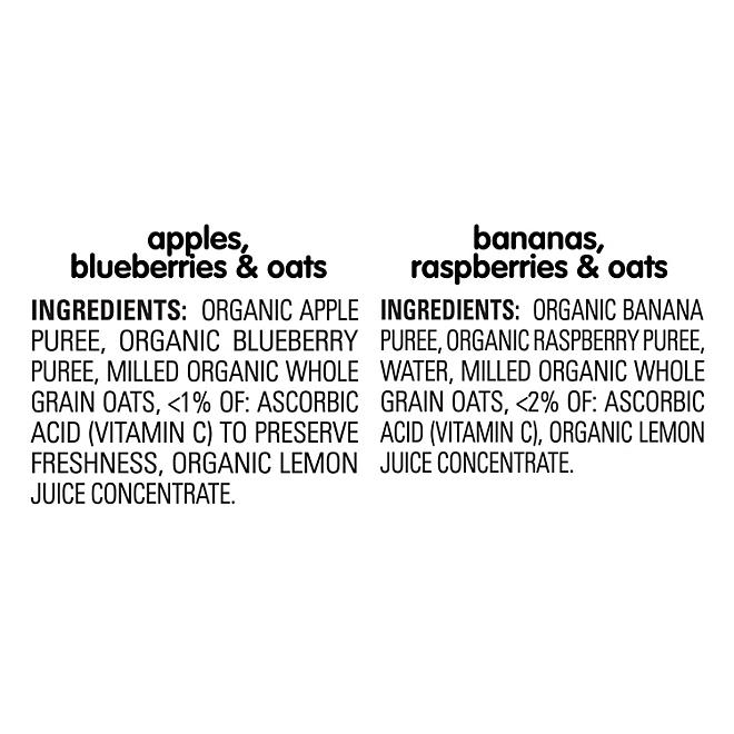 HappyBABY Organics Clearly Crafted Fruit & Oat Pouches, Variety Pack, 12 ct., 4 oz. - Image 5