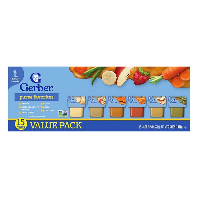 Gerber 2nd Foods Fruit & Veggie Variety Pack, 4 oz., 30 ct. - Image 2