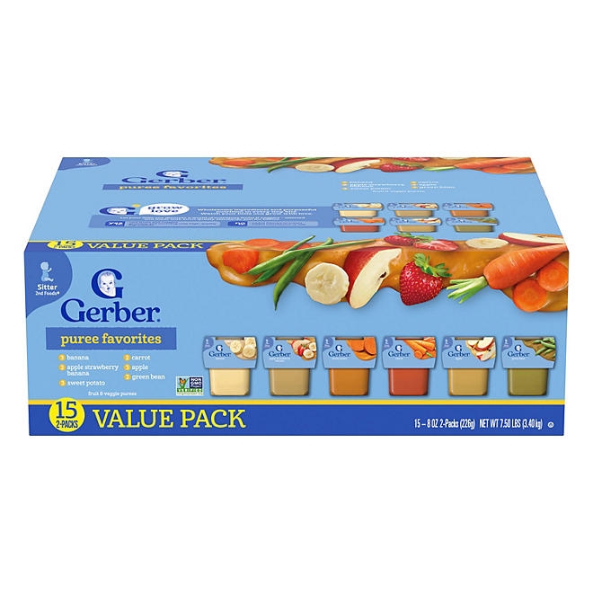 Gerber 2nd Foods Fruit & Veggie Variety Pack, 4 oz., 30 ct. - Image 3