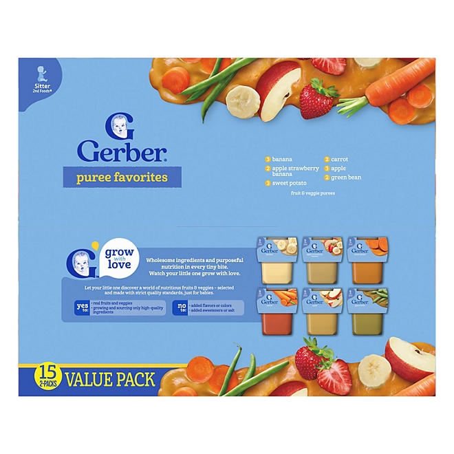 Gerber 2nd Foods Fruit & Veggie Variety Pack, 4 oz., 30 ct. - Image 5