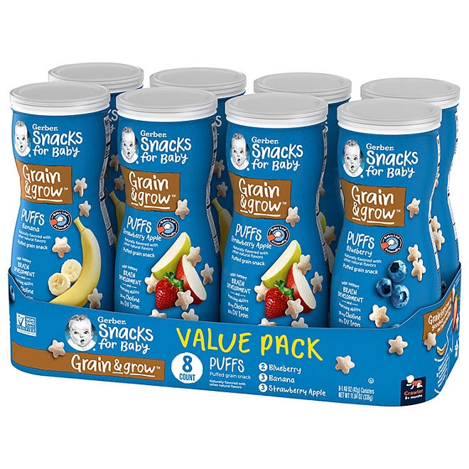Gerber Grain & Grow Cereal Snack Puffs, Variety Pack, 1.48 oz., 8 ct. - Image 4