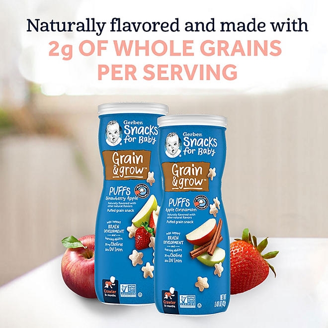 Gerber Grain & Grow Cereal Snack Puffs, Variety Pack, 1.48 oz., 8 ct. - Image 5