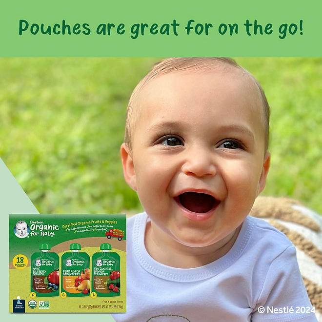 Gerber Organic 2nd Foods Pouch Variety Pack, 3.5 oz., 18 ct. - Image 6