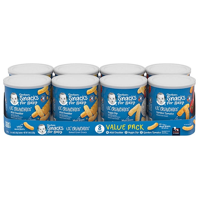 Gerber Lil' Crunchies Baked Grain Snack, Variety Pack, 1.48 oz., 8 ct. - Image 2