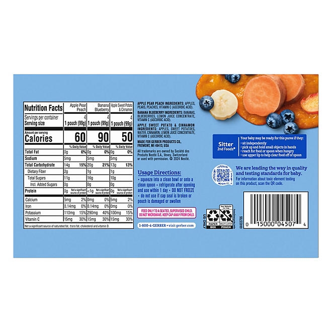 Gerber Toddler Pouch Variety Pack, 3.5 oz., 12 ct. - Image 4