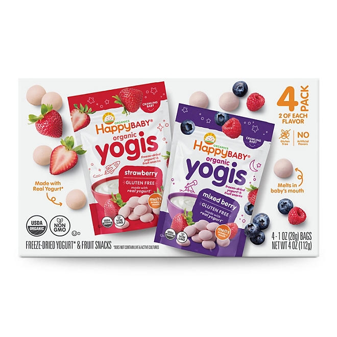 HappyBABY Organics Yogis Melts Variety Pack, 1 oz., 4ct. - Image 2