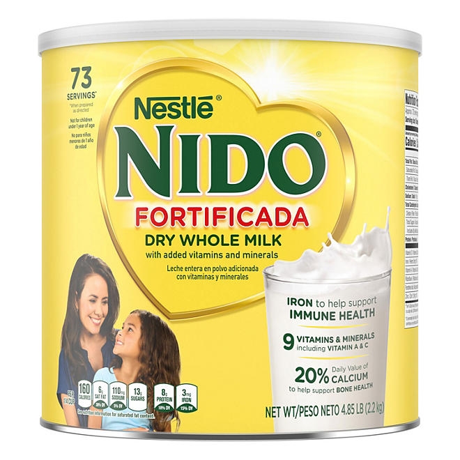 Nestle NIDO Fortificada Dry Whole Milk Powder, 4.85 lb. - Image 2