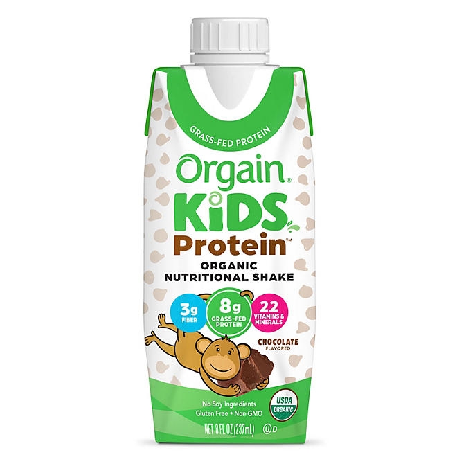 Orgain Kids 8g Protein Organic Nutritional Shake, Chocolate, 8 fl. oz., 18 pk. - Image 4