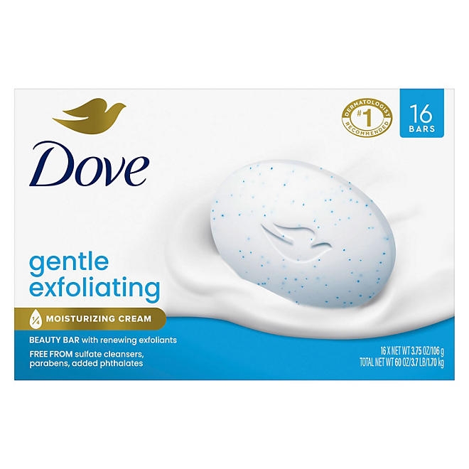 Dove Gentle Exfoliating Bar Soap, 3.75 oz., 16 ct. - Image 2