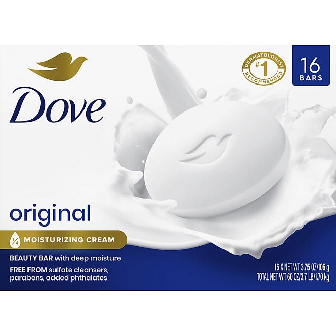 Dove Beauty Bar Soap, Original White, 3.75 oz., 16 ct. - Image 2